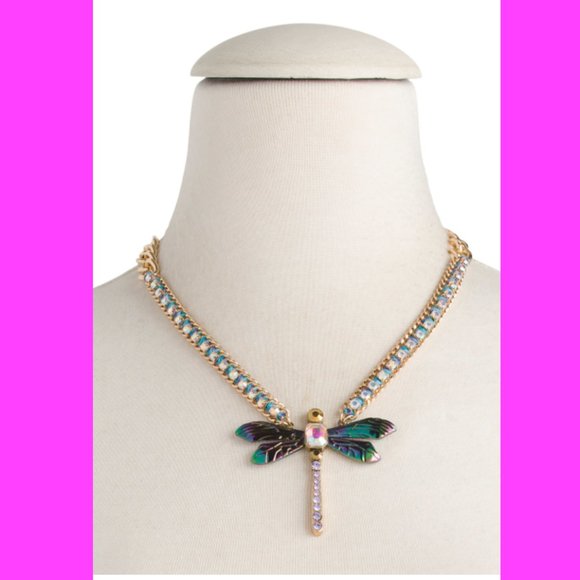 NWT Betsey Johnson Bug Collector Dragonfly Necklace + Earrings SET - Picture 7 of 16